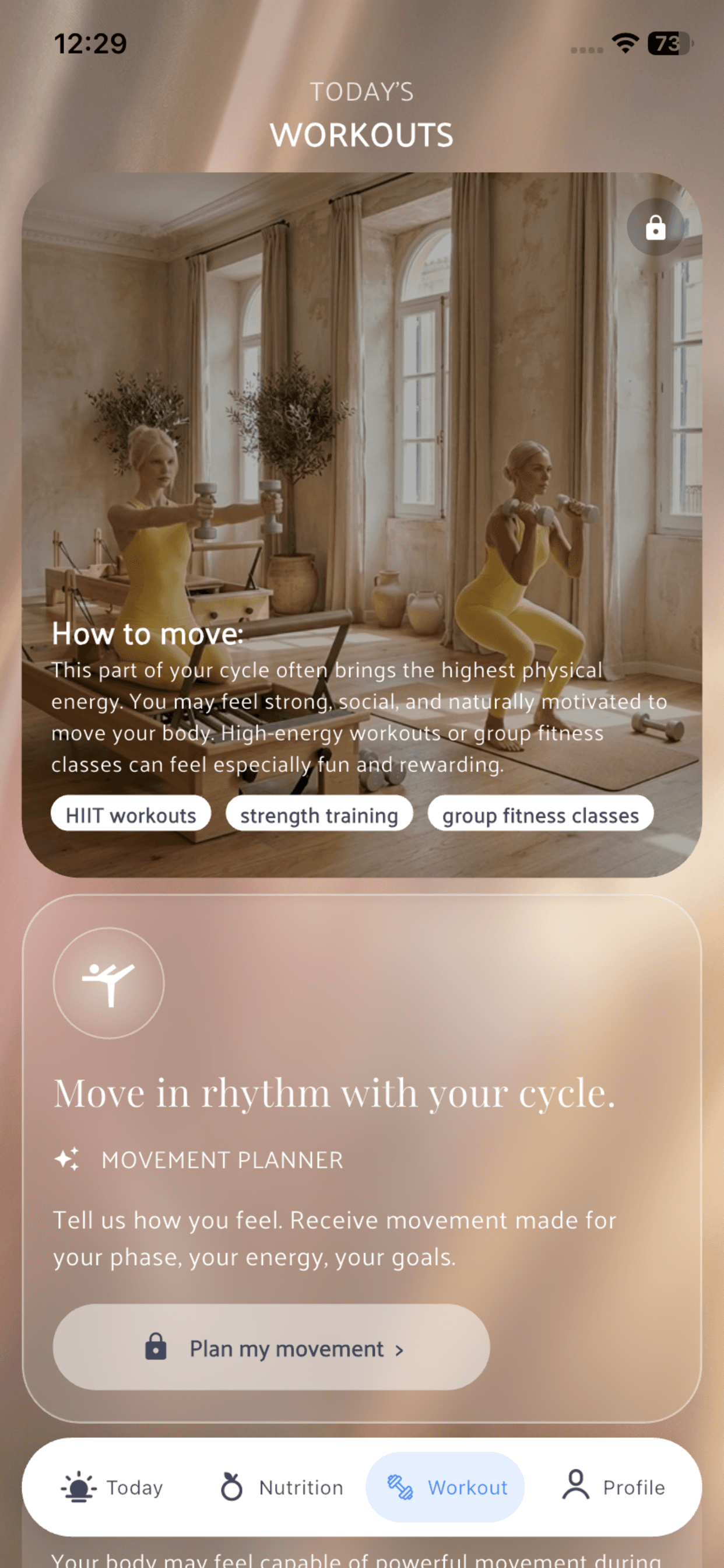 Phase-aligned movement and workout planner